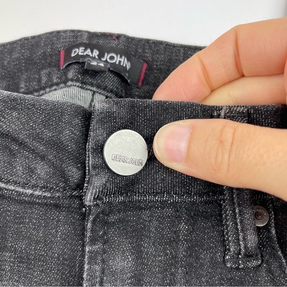 Dear John Joy Rich Skinny Black Purple Velvet Stripe Denim Jeans Women Size 24 - Picture 3 of 9